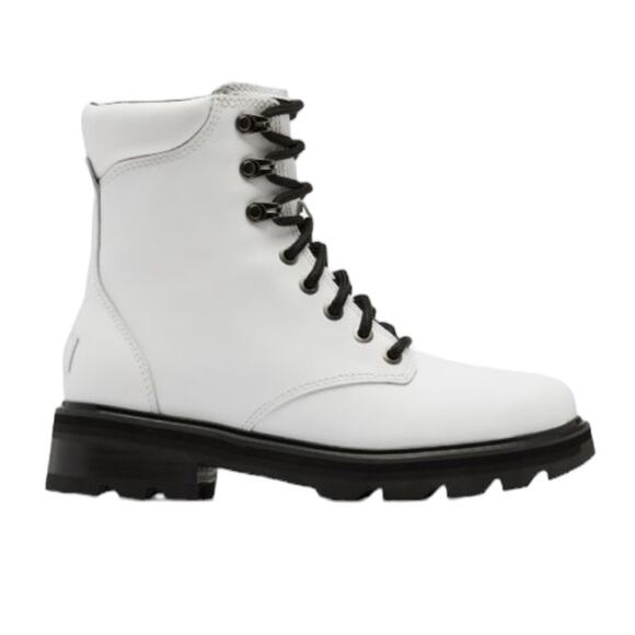 Sorel Women's White Lennox Waterproof Leather Lace Up Ankle Boots Size 8.5 NIB - Picture 1 of 8